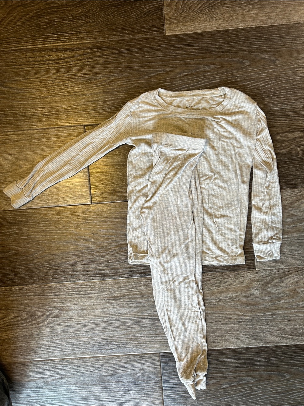 Little Sleepies Cream Ribbed Long-Sleeve Pajama Set